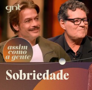 Fabio Assunção e Felipe Camargo em uma entrevista sobre dependência química e recuperação.
