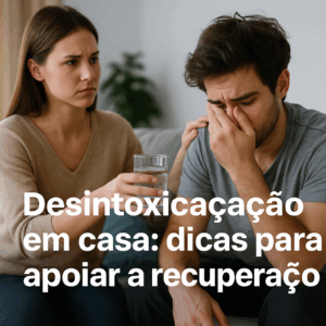 Um homem em casa lidando com sintomas de abstinência