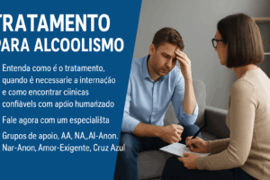Paciente recebendo atendimento terapêutico durante tratamento para alcoolismo em clínica de recuperação