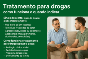 Paciente em clínica de recuperação durante tratamento para drogas com equipe multidisciplinar